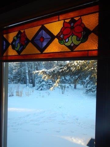 View through stained glass