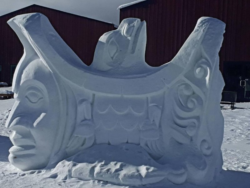 Sourdough Rendezvous 2018 - Ice Sculpture - First Nations