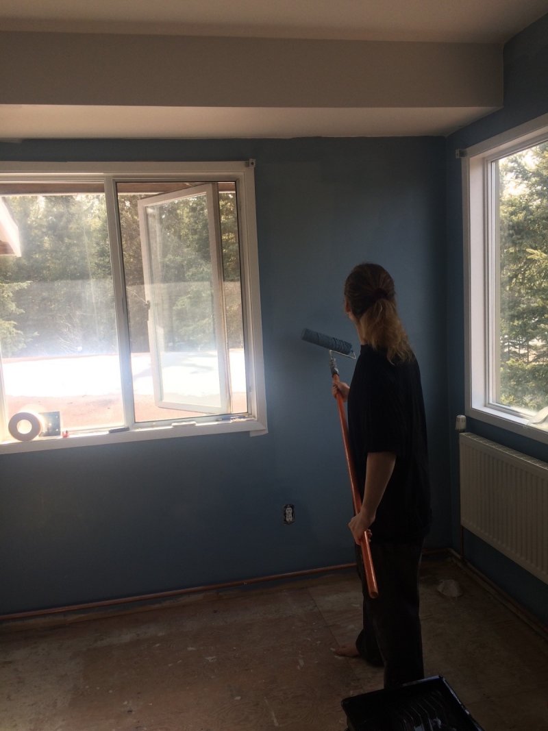 Renovations of the Blue room - painting the walls