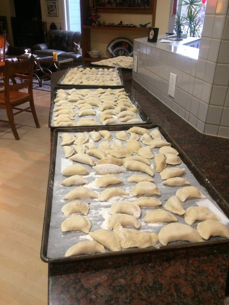 Completed Trays of Pierogis